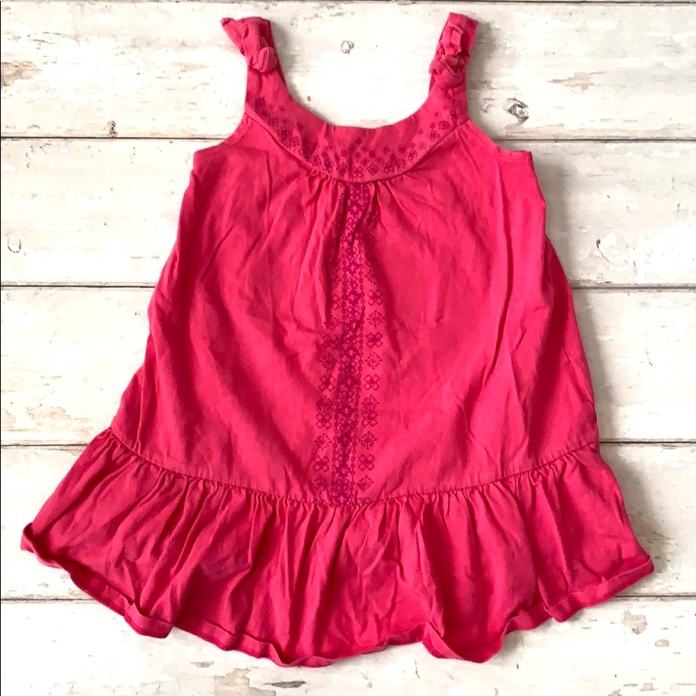 Girls 3T Pink Summer Sun Dress Ruffle Bottom Skirt Old Navy Toddler Sundress